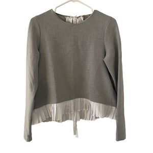 Zara Blouse Peekaboo Style Medium Grey White